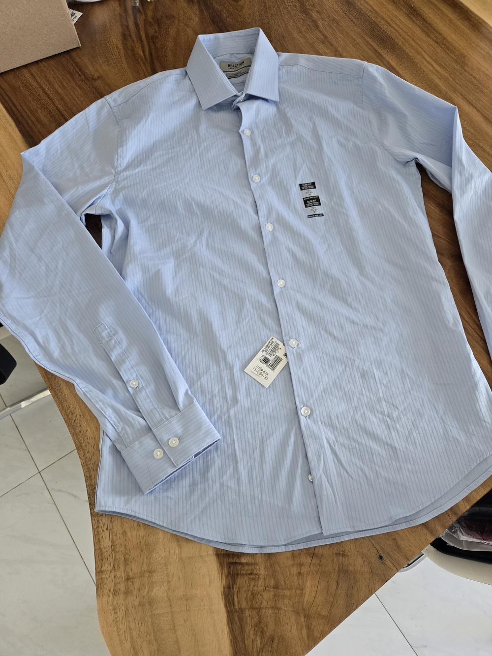 Kennet Cole Light Blue Striped Men's Dress Shirt